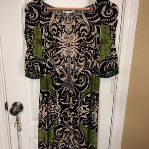 Black midi short sleeves dress